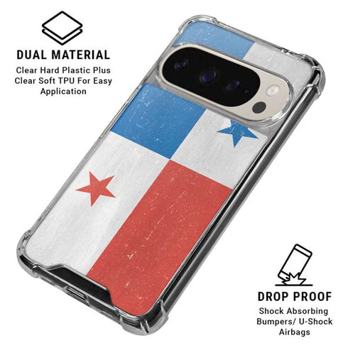 Panama Flag Distressed Pixel 9/9 Pro Clear Case